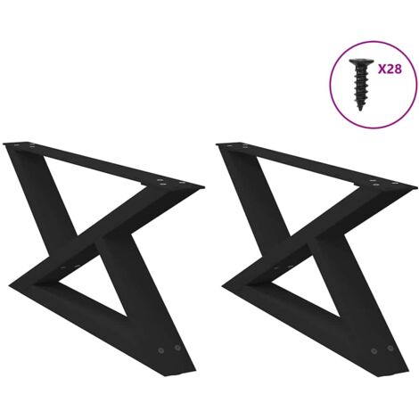 vidaXL Coffee Table Legs 2 pcs Black 70x(30-31,3) cm Steel
