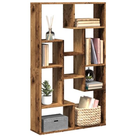 Vidaxl – Bibliothèque vieux bois 72x20x120 cm – 9 compartiments – Bois d'ingénierie – Capacité de charge 100 kg – Pour aménagement intérieur