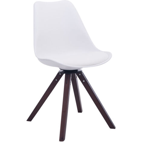 Chaise de salle à manger Troyes Pivotante Piétement en Forme Carrée Blanc Noyer (1/4)