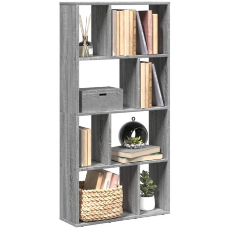 Vidaxl – Bibliothèque sonoma gris 60x20x120 cm en bois d'ingénierie – 8 compartiments – Capacité de charge 80 kg – Design géométrique moderne