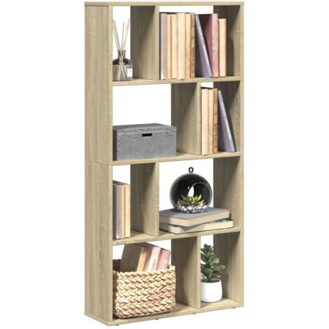 Vidaxl – Bibliothèque chêne sonoma 60x20x120 cm – 8 compartiments – Bois d'ingénierie résistant à l'humidité – Séparateur de pièce moderne