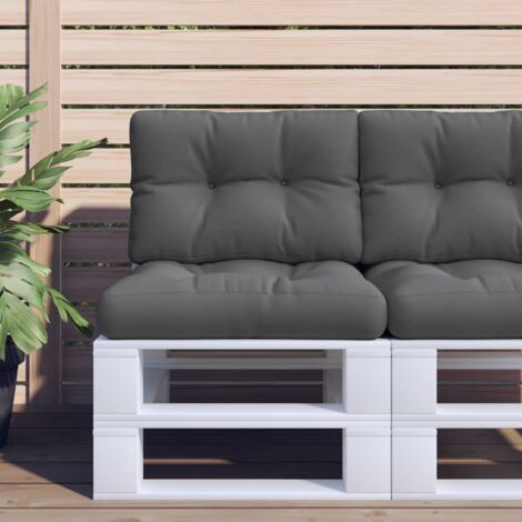 vidaXL Coussins de palette lot de 2 anthracite tissu (1/5)
