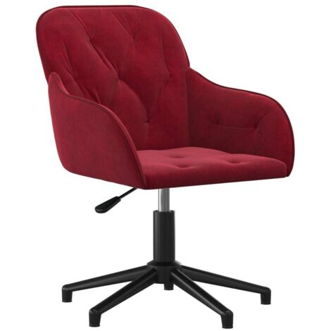vidaXL Swivel Office Chair Wine Red Velvet