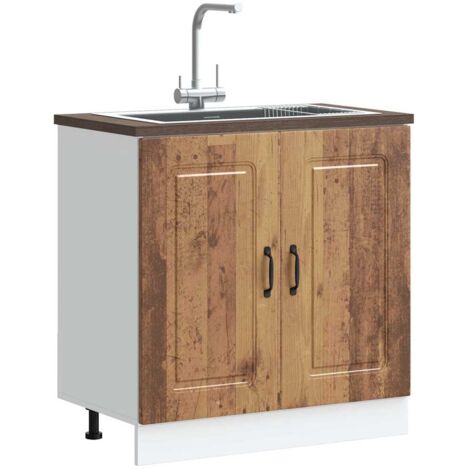 vidaXL Sink Base Cabinet "Kalmar" Old Wood 80x46x81,5 cm Engineered Wood