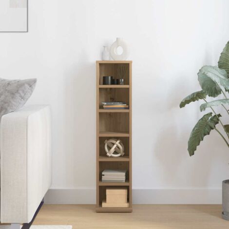 Vidaxl – Armoire à CD en bois d'ingénierie 21x20x88 cm – Résistante à l'humidité – Compartiments ouverts pour rangement – Design moderne