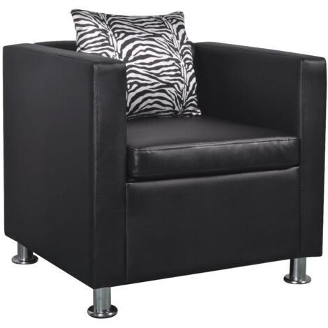Fauteuil Chaise Fauteuil Design Fauteuil Relax Noir Similicuir vidaXL (1/6)