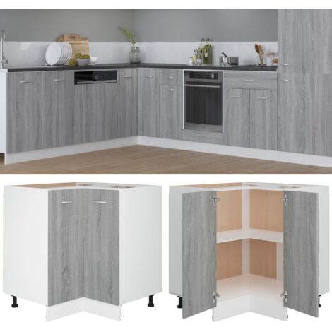 Vidaxl – Meuble de cuisine Lyon gris sonoma 75,5 x 75,5 x 81,5 cm – Bois d'ingénierie résistant à l'humidité – Rangement pour assiettes et casseroles