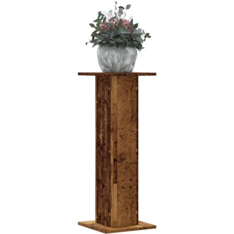 vidaXL Plant Stands 2 pcs Old Wood 30x30x80 cm Engineered Wood