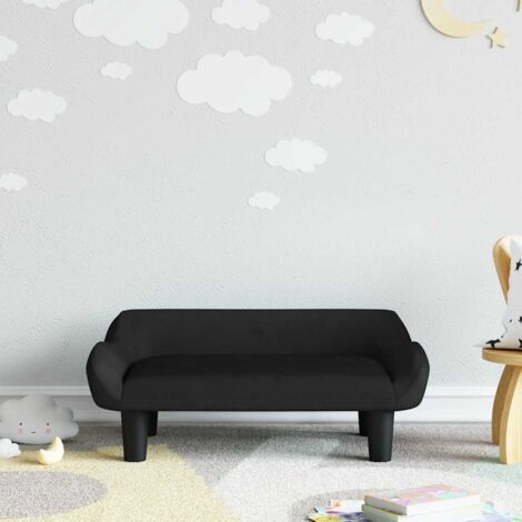 Canapé pour enfants noir 70x40x24 cm velours vidaXL (1/5)