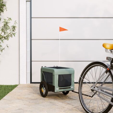 Remorque de vélo pour animaux de compagnie gris et noir vidaXL