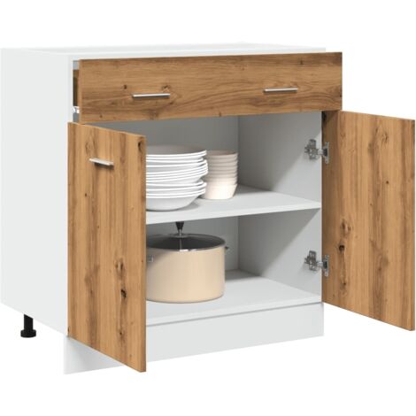 vidaXL Armoire de plancher à tiroir chêne artisanal 80x46x81,5 cm