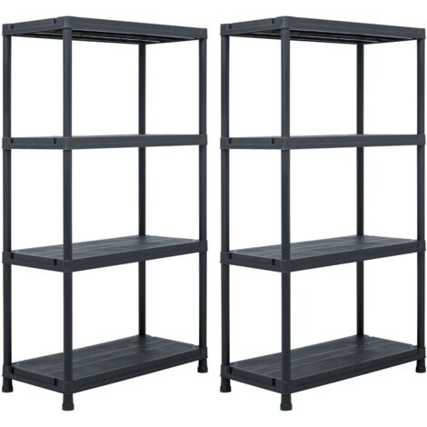 Étagères de rangement 2 pcs Noir 60x30x138 cm Plastique vidaXL
