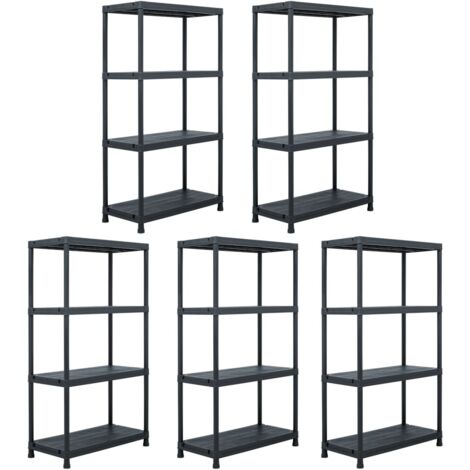 Étagères de rangement 5 pcs Noir 60x30x138 cm Plastique vidaXL