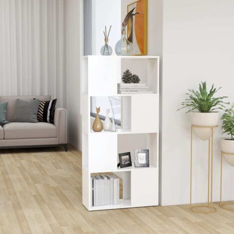 Bibliothèque/Séparateur de pièce blanc bois d'ingénierie vidaXL