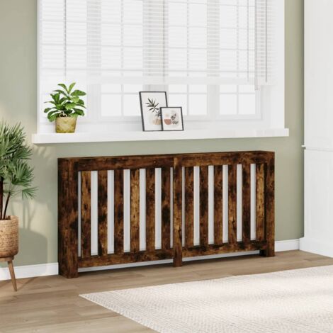 vidaXL Cache-radiateur chêne fumé 175x20x82 cm bois d'ingénierie