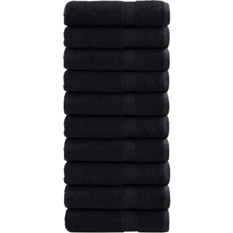 vidaXL Premium Shower Towels "SOLUND" 10 pcs Black 70x140 cm 600 gsm