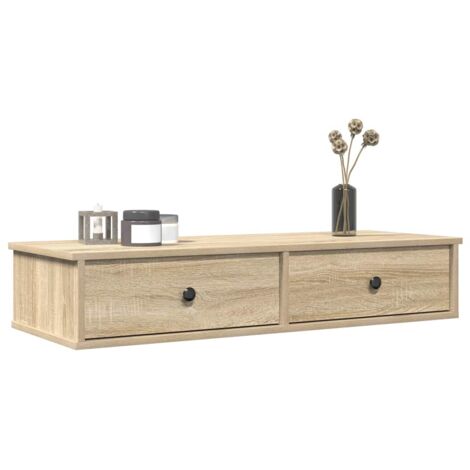 Vidaxl – Étagère murale avec tiroirs en bois d'ingénierie – Dimensions 100x37,5x19 cm – Résistante à l'humidité et à la déformation – Pour rangement pratique