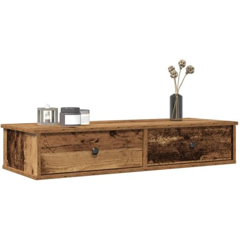 Vidaxl – Étagère murale en bois d'ingénierie avec tiroirs – Dimensions 100x37,5x19 cm – Charge maximale 60 kg – Pour salon et chambre