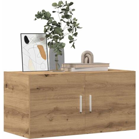 Vidaxl – Armoire murale chêne artisanal 80x39x40 cm – Bois d'ingénierie – 2 portes – Capacité 60 kg – Installation murale pour gain de place (1/7)