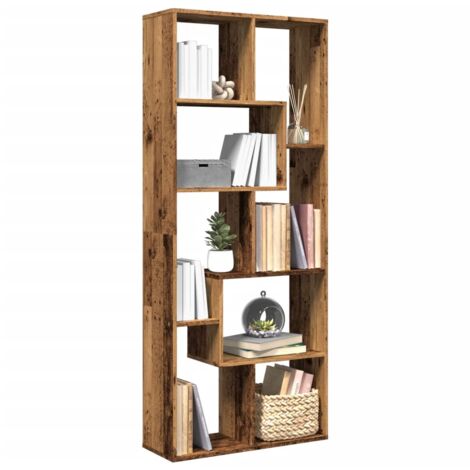 vidaXL Room Divider Bookcase Old Wood 67x25x161,5 cm Engineered Wood