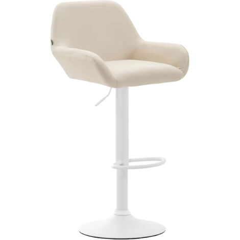 Lot de 2 tabourets de bar Braga en Similicuir Crème Blanc (1/4)
