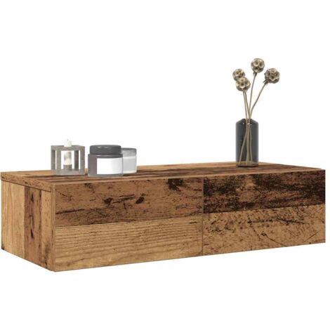 Vidaxl – Étagère murale avec tiroirs en bois d'ingénierie – Dimensions 60x26,5x15 cm – Capacité 60 kg – Design intemporel pour salon et chambre