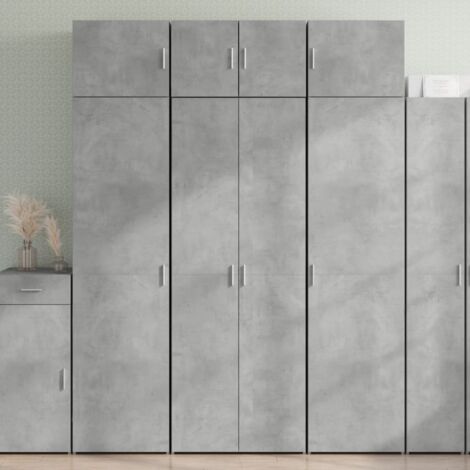 vidaXL Buffet haut gris béton 70x42,5x185 cm bois d'ingénierie