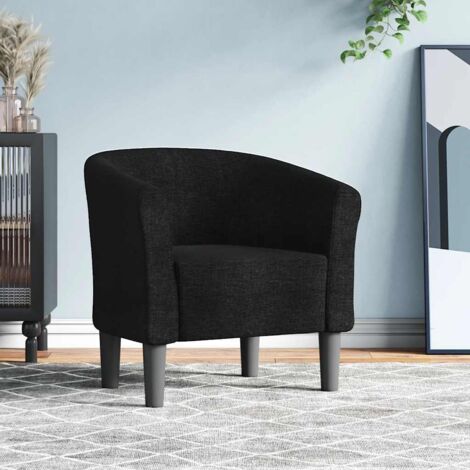 vidaXL Chaise cabriolet noir tissu