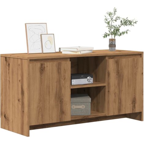 Vidaxl – Meuble TV en bois d'ingénierie – Dimensions 102x37,5x52,5 cm – 2 portes et 2 compartiments de rangement – Résistant à l'humidité (1/5)