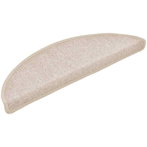 vidaXL Stair Mats 30 pcs 56x17x3 cm Taupe Half Round