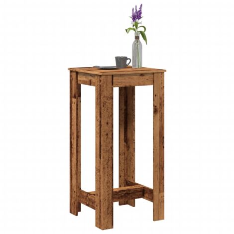 Vidaxl – Table de bar en bois d'ingénierie vieux bois 51x50x103,5 cm – Surface résistante à l'humidité – Design chaleureux pour espaces conviviaux