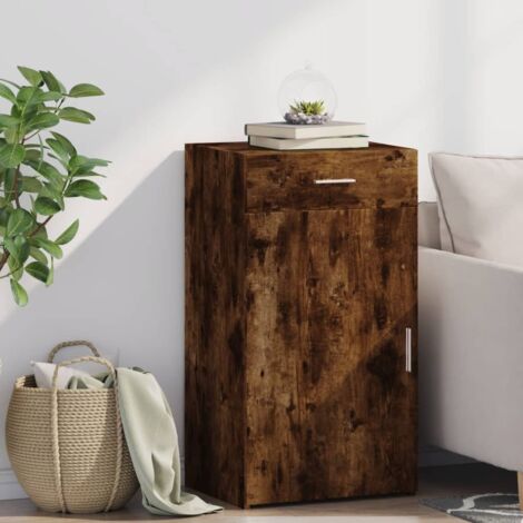 vidaXL Buffet chêne fumé 50x42,5x93 cm bois d'ingénierie