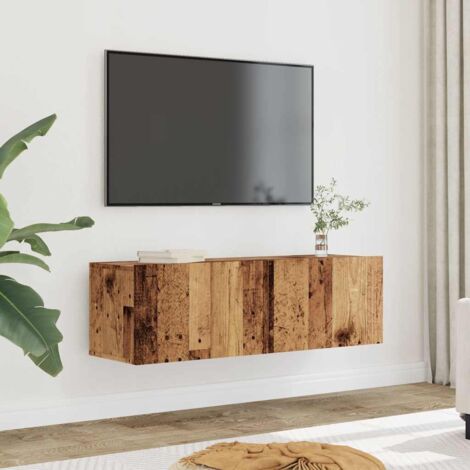 vidaXL 2 Piece Wall-mounted  TV Cabinet Set Old Wood 100x30x30 cm