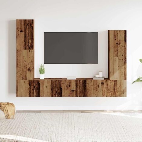 vidaXL 4 Piece TV Cabinet Set Wall-mounted Old Wood Engineered Wood (1/5)
