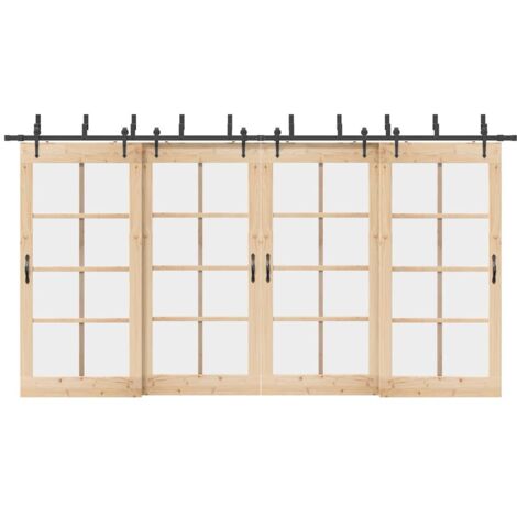 vidaXL Kit de quincaillerie de porte coulissante 427 cm acier noir