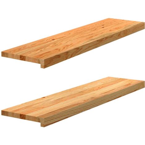 vidaXL Window Sills 2 pcs Light Brown 100x30x2 cm Solid Wood Oak