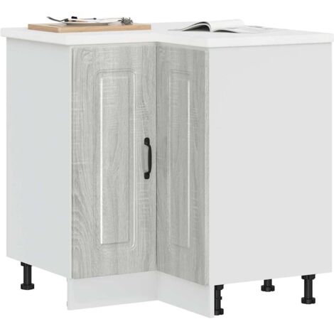 vidaXL Kitchen Corner Base Cabinet "Kalmar" Grey Sonoma Engineered Wood