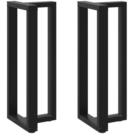 Vidaxl – Pieds de table de bar en acier noir – Forme de T – Lot de 2 – Dimensions 40x35x(100-101) cm – Niveleurs réglables pour sols irréguliers