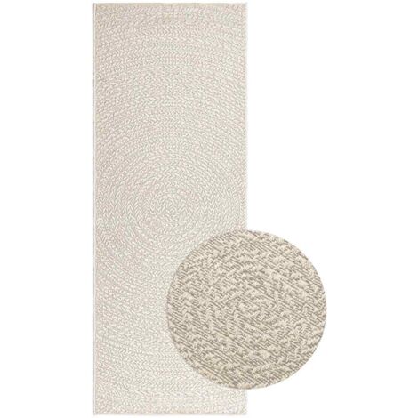 Vidaxl – Tapis kilim crème 80x200 cm aspect jute – Résistant aux UV – Pour intérieur et extérieur – Facile à nettoyer