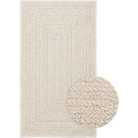 Vidaxl – Tapis kilim crème 60x110 cm aspect jute – Résistant aux UV – Pour intérieur et extérieur – Entretien facile