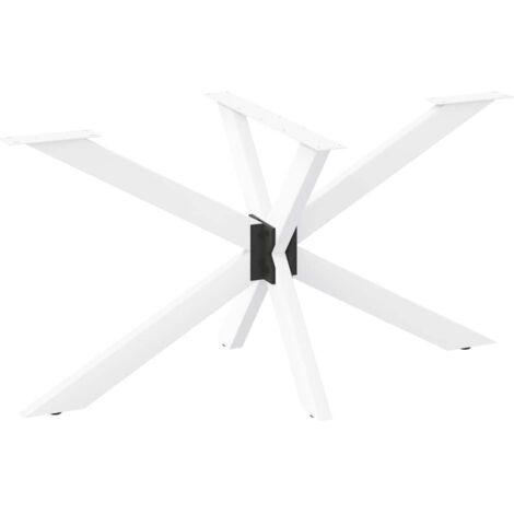 Vidaxl – Pied de table à manger en acier blanc forme araignée 120x68x(72-73) cm – Niveleurs réglables pour sols irréguliers – Assemblage facile