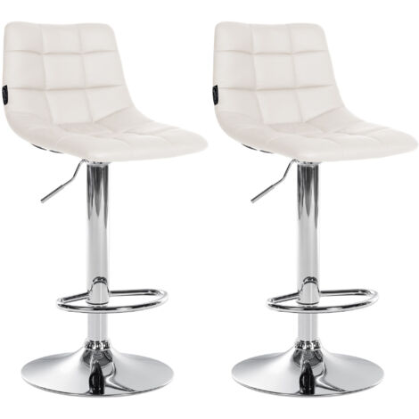 Ensemble de 2 tabourets de bar Jerry en blanc, chrom (1/5)