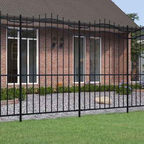 Vidaxl – Clôture de jardin en acier thermolaqué 239 x 175 cm – Panneaux avec dessus en forme de lance – Montage facile inclus