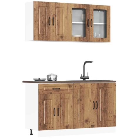 Vidaxl – Ensemble d'armoires de cuisine 4 pcs Kalmar – Bois d'ingénierie résistant à l'humidité – Pieds réglables pour agencement optimal (1/5)