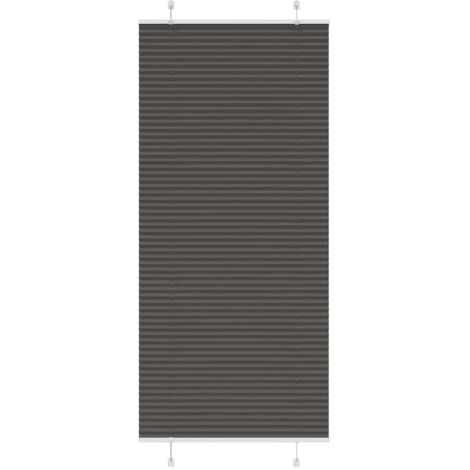 vidaXL Store plissé noir 95x200 cm largeur du tissu 94,4 cm polyester