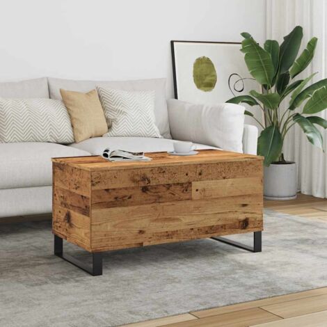 Vidaxl – Table basse relevable en bois d'ingénierie – Dimensions 90x44,5x45 cm – Surface résistante à l'humidité – Grand espace de rangement