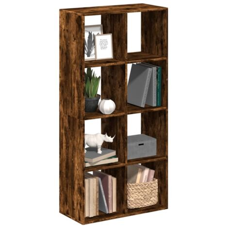 vidaXL Room Divider Bookcase Smoked Oak 69.5x29x137.5 cm Engineered Wood