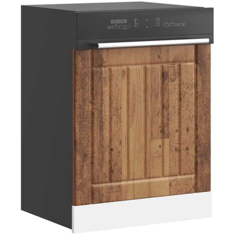 vidaXL Panneau de lave-vaisselle Lucca vieux bois bois d'ingénierie