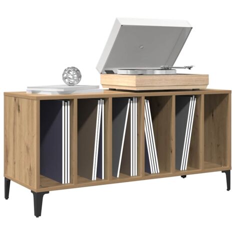 vidaXL Armoire à disques chêne artisanal 100x38x48cm bois d'ingénierie