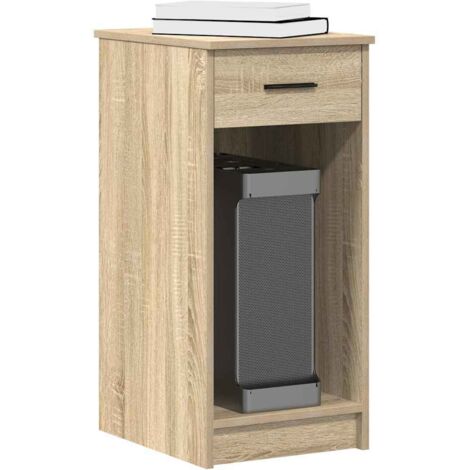 vidaXL Computer Tower Stand with Drawer Sonoma Oak 35x45x77 cm